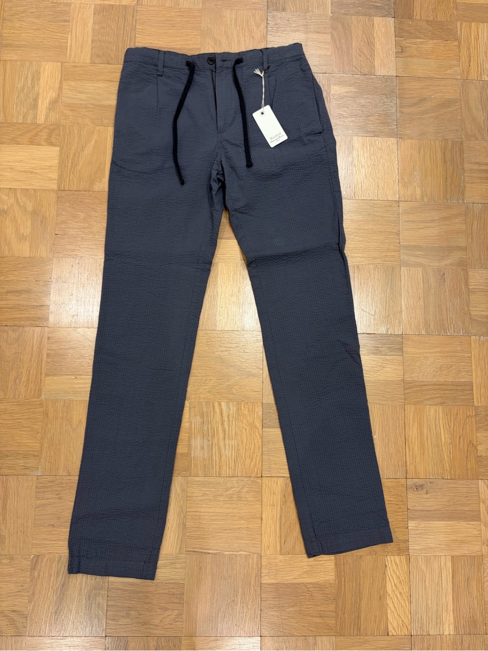 Hartford Grey Textured Drawstring Chinos